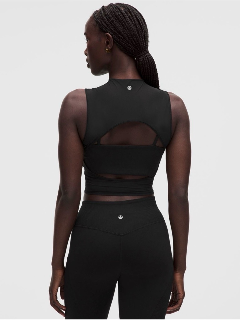 Lululemon Nulu and Mesh-Overlay Cropped Studio Tank Top